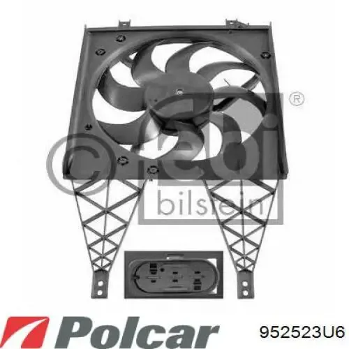 Ventilador eléctrico de aire acondicionado completo (motor y aspa) 952523U6 Polcar