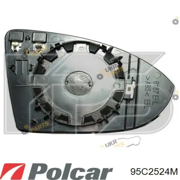 Cristal de espejo retrovisor derecho 95C2555E Polcar