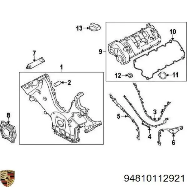 Junta tapa frontal del motor izquierda Porsche Cayenne II