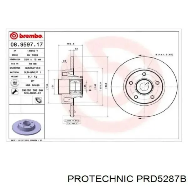 Disco de freno trasero Renault Trafic 2 FL
