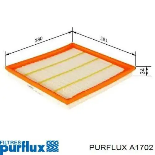 Filtro de aire A1702 Purflux