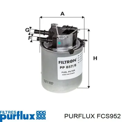 Filtro de combustible PURFLUX FCS952