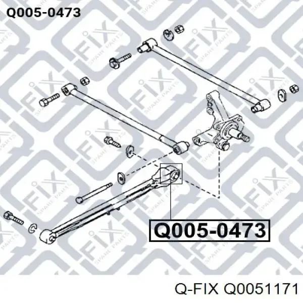 Buje delantero del brazo longitudinal trasero Q0051171 Q-fix