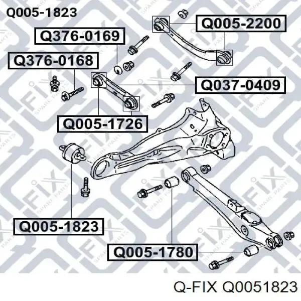 Buje delantero del brazo longitudinal trasero Q0051823 Q-fix
