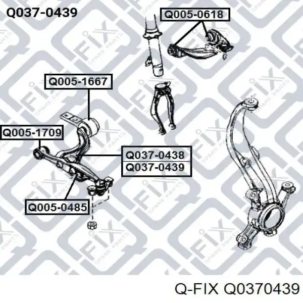 Brazo inferior derecho de la suspensión delantera Q0370439 Q-fix