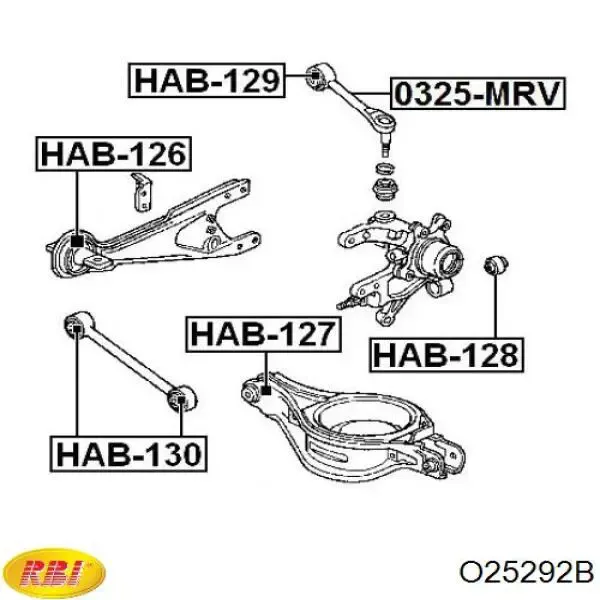 Buje del brazo longitudinal trasero O25292B RBI