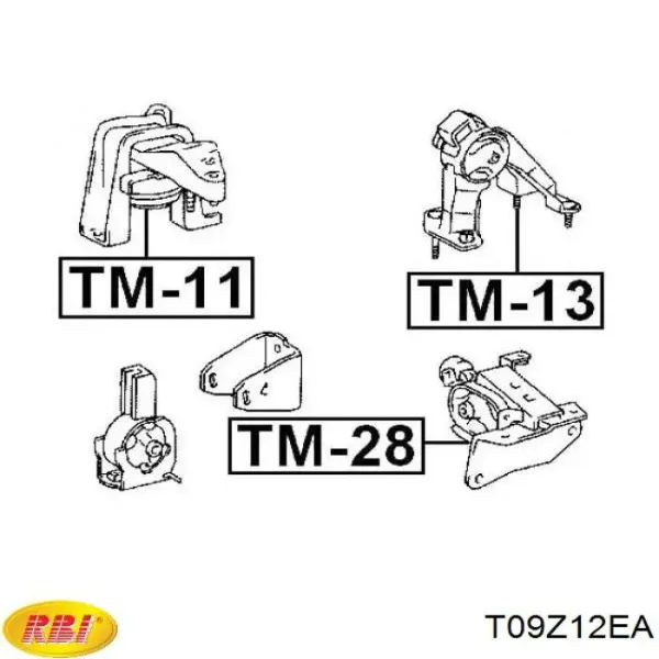 Soporte de motor trasero T09Z12EA RBI