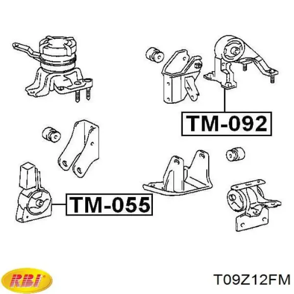 Soporte de motor delantero T09Z12FM RBI