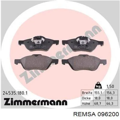 Pastillas de freno delanteras Renault Laguna 2 BG0, BG1