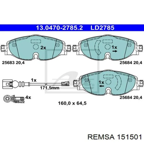 Pastillas de freno delanteras Volkswagen Passat 3G2, CB2