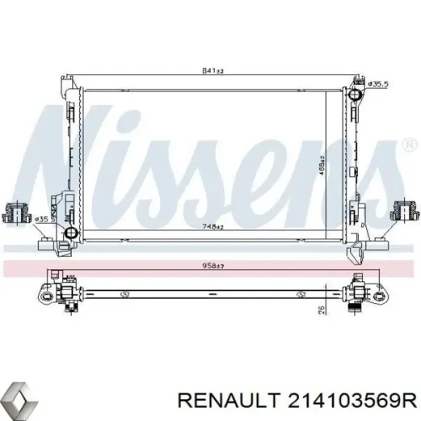 Radiador 214103569R Renault (RVI)