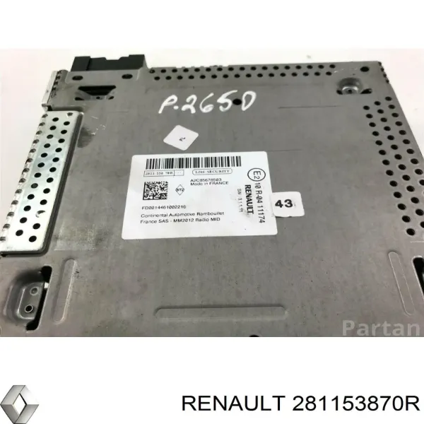 Radio 281153870R Renault (RVI)