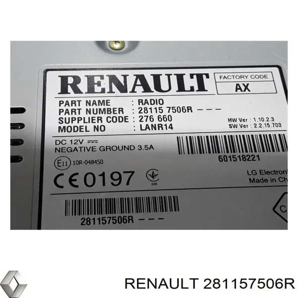 Radio 281157506R Renault (RVI)
