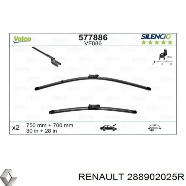 Escobilla del limpiaparabrisas del lado del conductor 288902025R Renault (RVI)