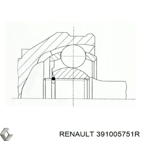 Junta homocinética exterior delantera derecha 391005751R Renault (RVI)