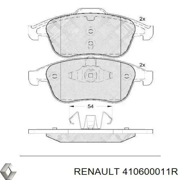 Pastillas de freno 410600011R Renault (RVI)