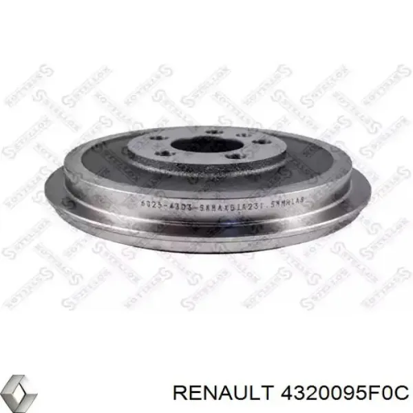 Tambor de freno trasero 4320095F0C Renault (RVI)