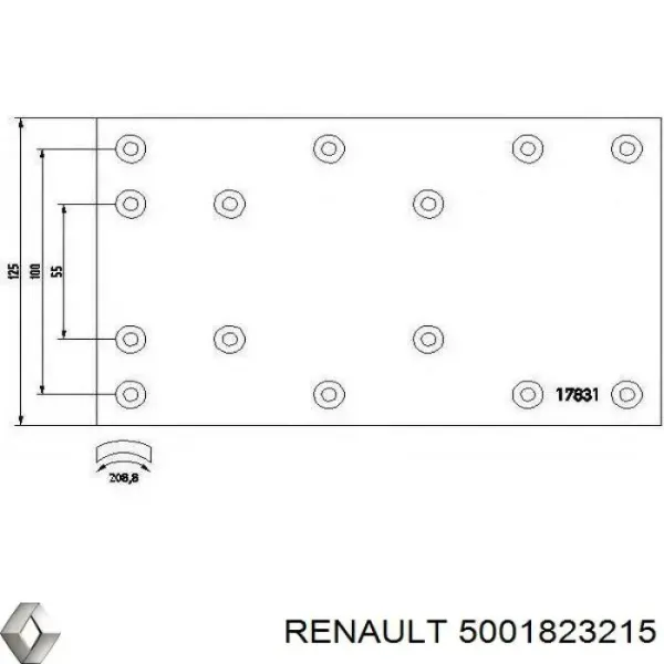 Forro de freno trasero (camión) 5001823215 Renault (RVI)