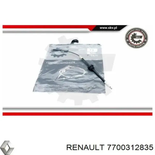 Cable de freno de estacionamiento delantero 7700312835 Renault (RVI)