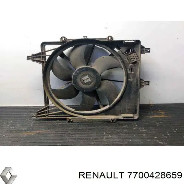 Difusor del radiador del aire acondicionado con ventilador y motor 7700428659 Renault (RVI)