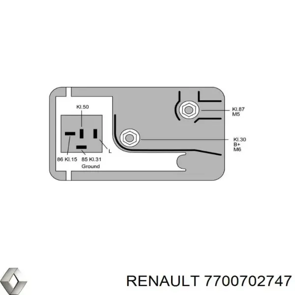 Relé de bujía de precalentamiento Renault 21 B48
