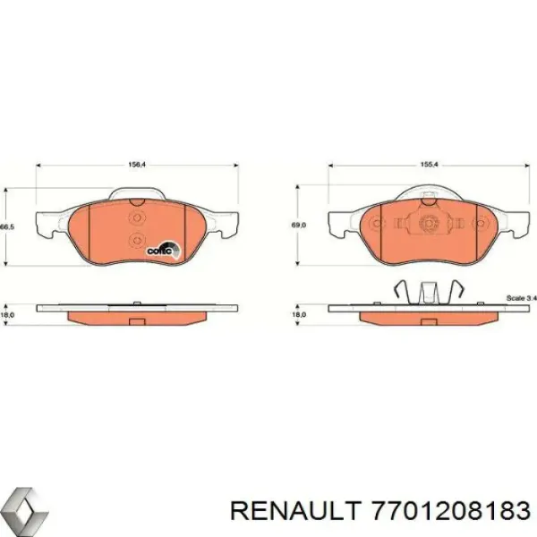 Pastillas de freno delanteras Renault Laguna 2 BG0, BG1