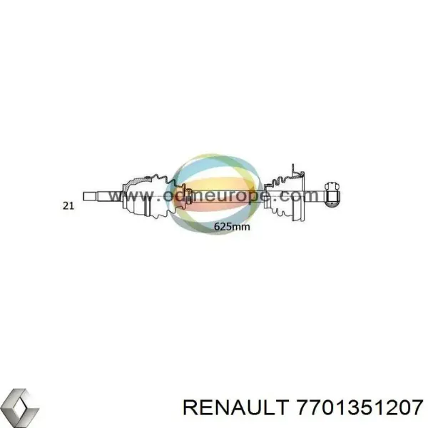 Semieje delantero izquierdo 3630611 Starline