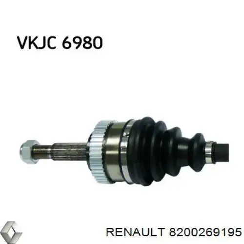 Árbol de transmisión delantero derecho 8200269195 Renault (RVI)