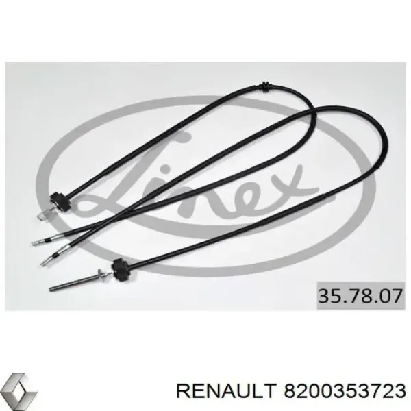 Cable de freno de mano trasero derecho/izquierdo 8200353723 Renault (RVI)