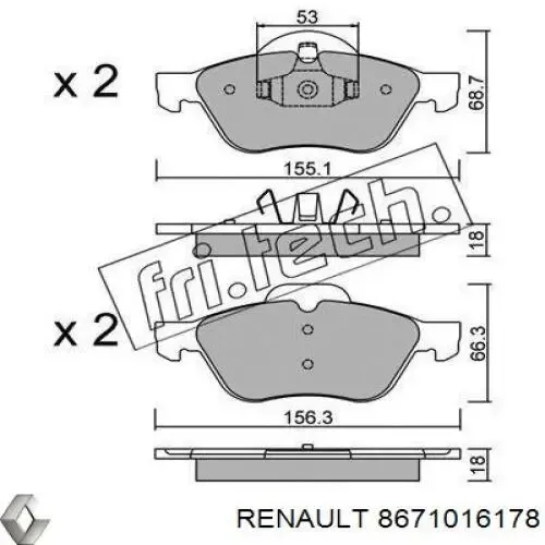 Pastillas de freno delanteras Renault Laguna 2 BG0, BG1