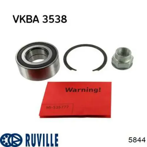 Cojinete de rueda delantero 5844 Ruville