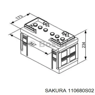 Batería de arranque SAKURA 110680S02