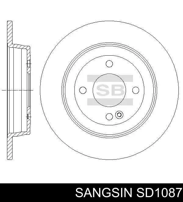 Disco de freno trasero SD1087 Sangsin
