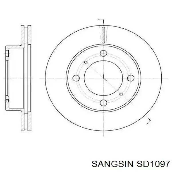 Tambor de freno trasero SD1097 Sangsin