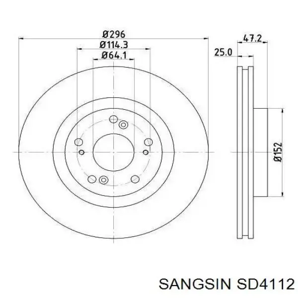 Disco de freno SD4112 Sangsin