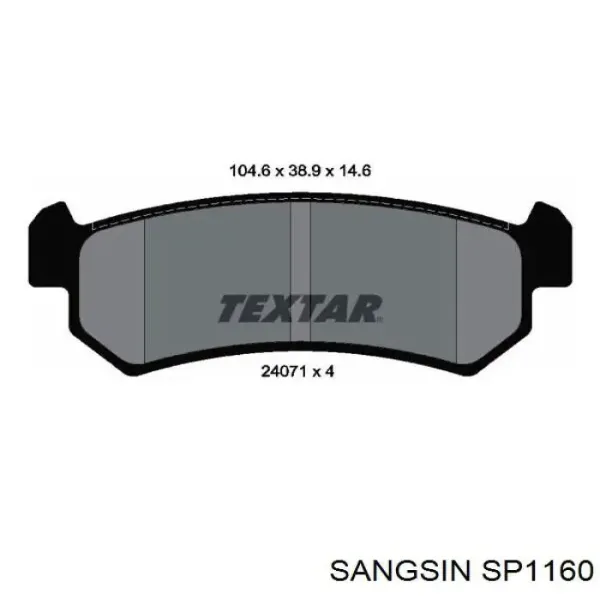 Pastillas de freno traseras SP1160 Sangsin