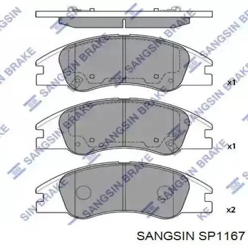 Pastillas de freno SP1167 Sangsin