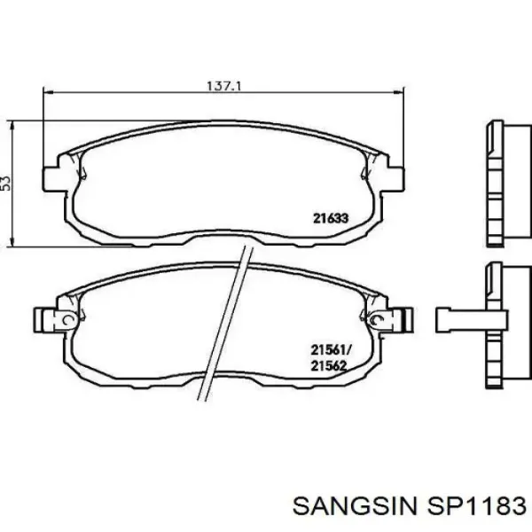 Pastillas de freno SP1183 Sangsin