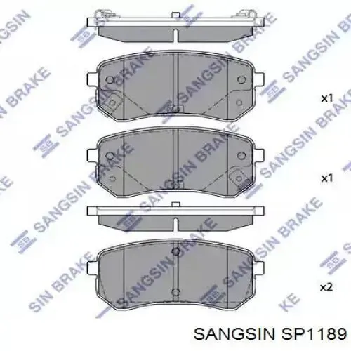 Pastillas de freno traseras SP1189 Sangsin
