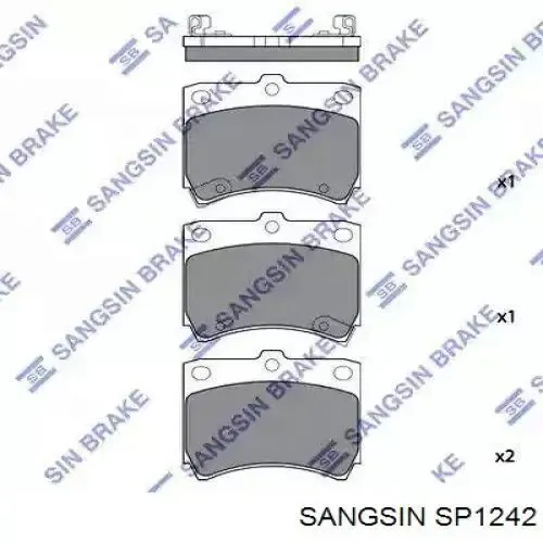Pastillas de freno traseras SP1242 Sangsin