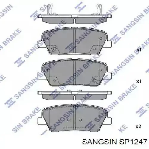 Pastillas de freno traseras SP1247 Sangsin