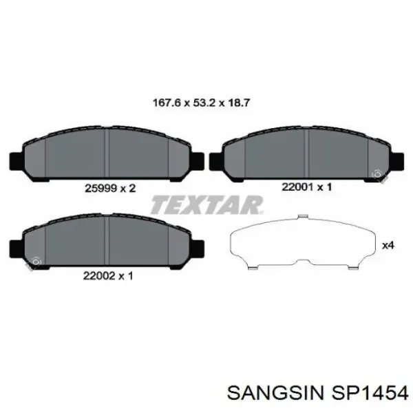 Pastillas de freno SP1454 Sangsin