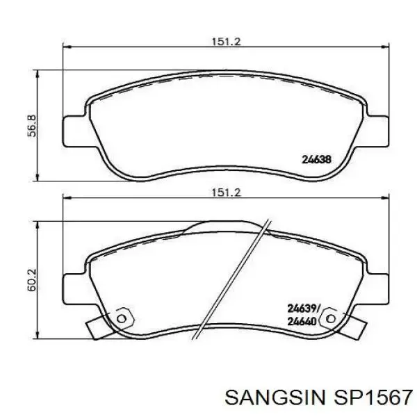Pastillas de freno SP1567 Sangsin