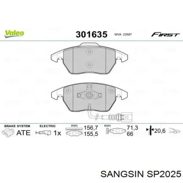 Pastillas de freno SP2025 Sangsin