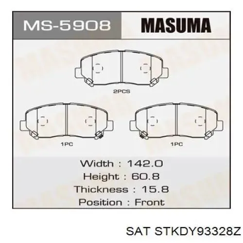 Pastillas de freno delanteras Mazda CX-5 1 KE, GH