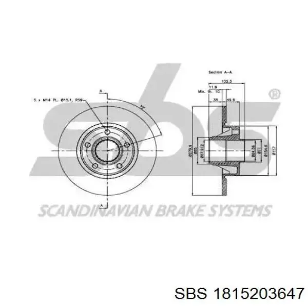 Disco de freno trasero Renault Trafic 2 FL