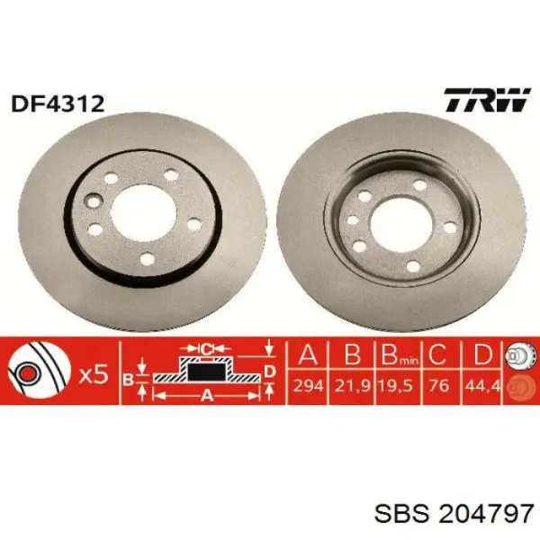 Disco de freno trasero Volkswagen Transporter 7HB, 7HJ, 7EB, 7EJ