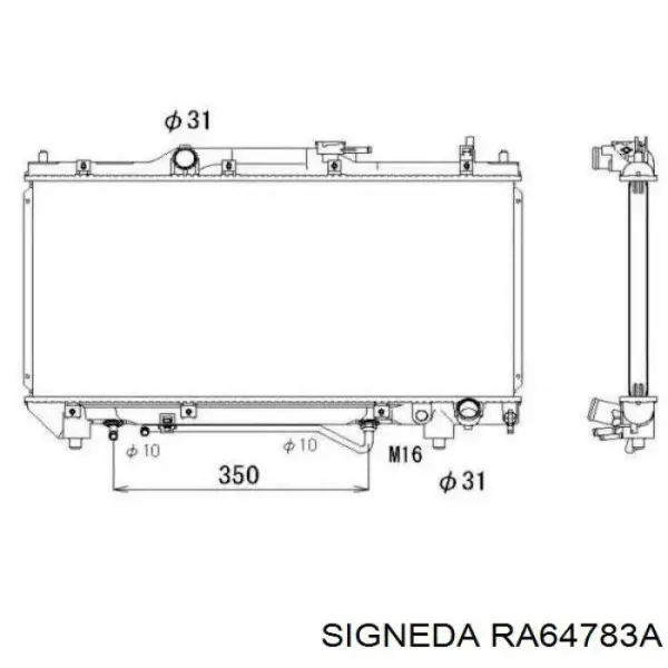 Radiador 1640003180 Toyota