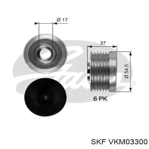 Polea alternador VKM03300 SKF