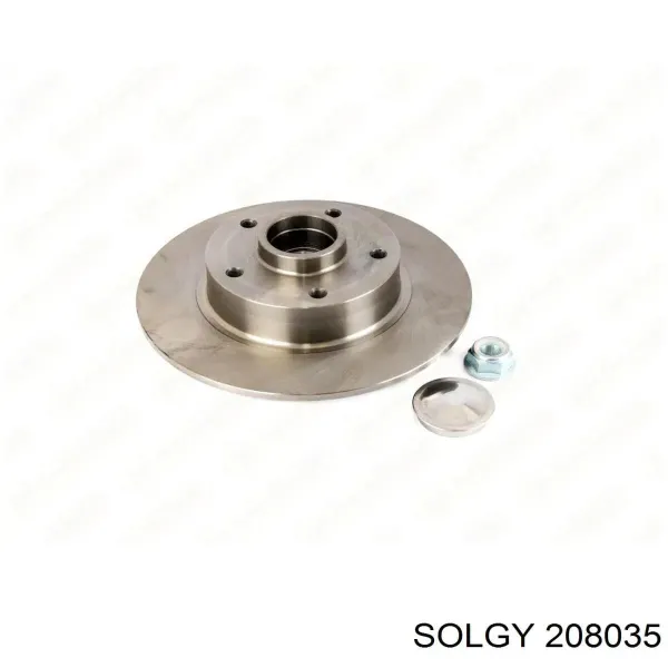 Disco de freno trasero 208035 Solgy
